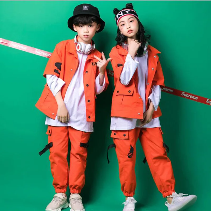 Kid Adult Modern Party Show Clothing Jacket Pants Dancing Wear set Outfits Boys Loose Ballroom Jazz Hip Hop Dancing Costumes