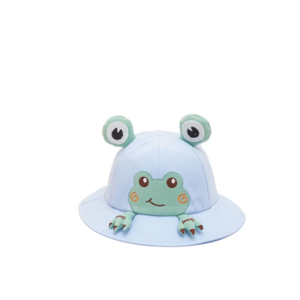 

Korean Style Cartoon Frog Bucket Hat Breathable Mesh Baby Sun Protection Hat Streetwear Sunscreen Children Fishman Hat