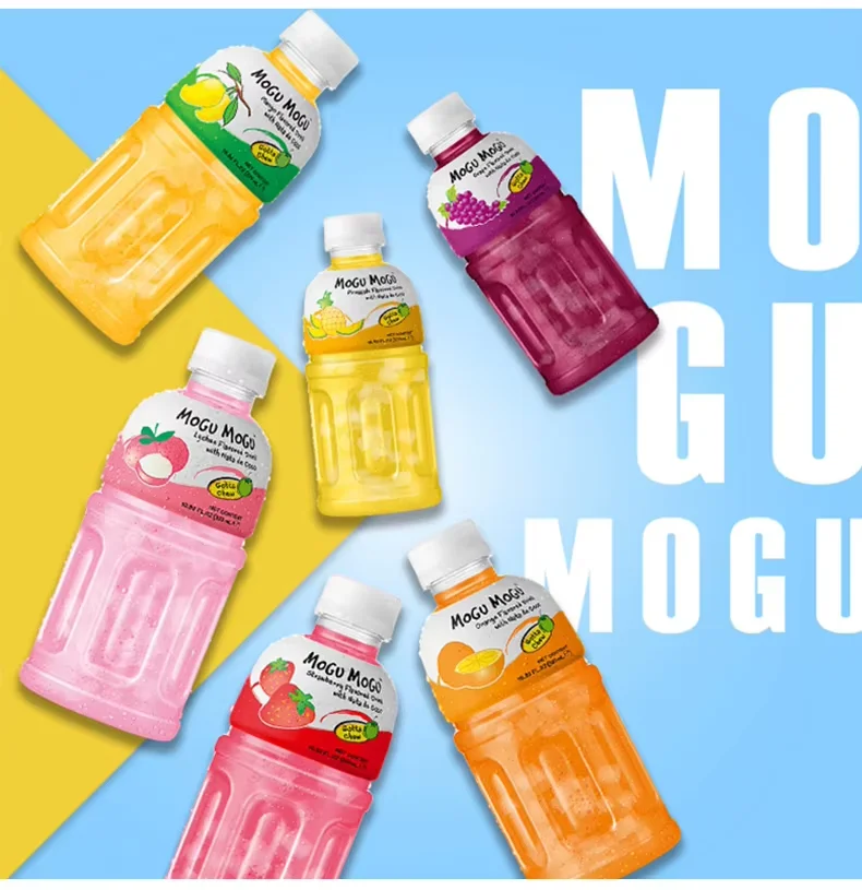 موغو موجو، فراولة - مشروب جيلي جوز الهند بنكهة، عبوة من 6 قطع، 320 مل/زجاجة (عبوة تجميع عائلية)