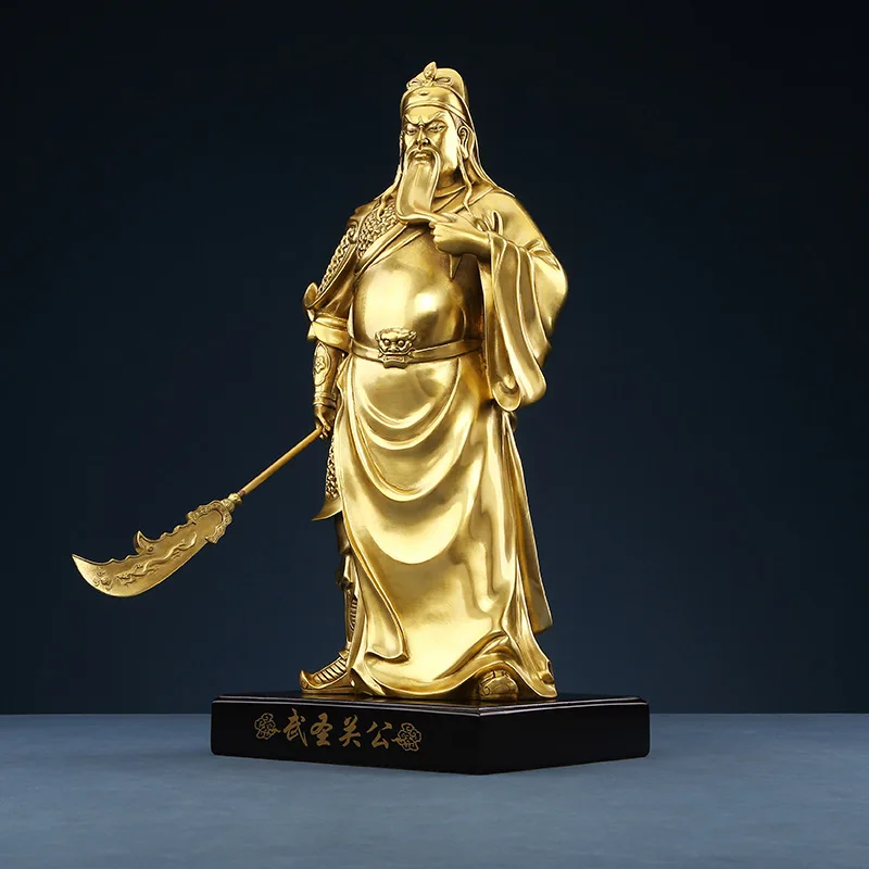 

FX-17 Brass Martial Saint Guan Ornament Home Furnishing Martial Fortune Guan Yu Standing Statue Buddha Statue Interior Offering
