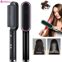 Hair Straightener Hot Comb Multifunctional Straight Hair Straightener Negative Ion Anti-Scalding Styly Tool Straightening Brush