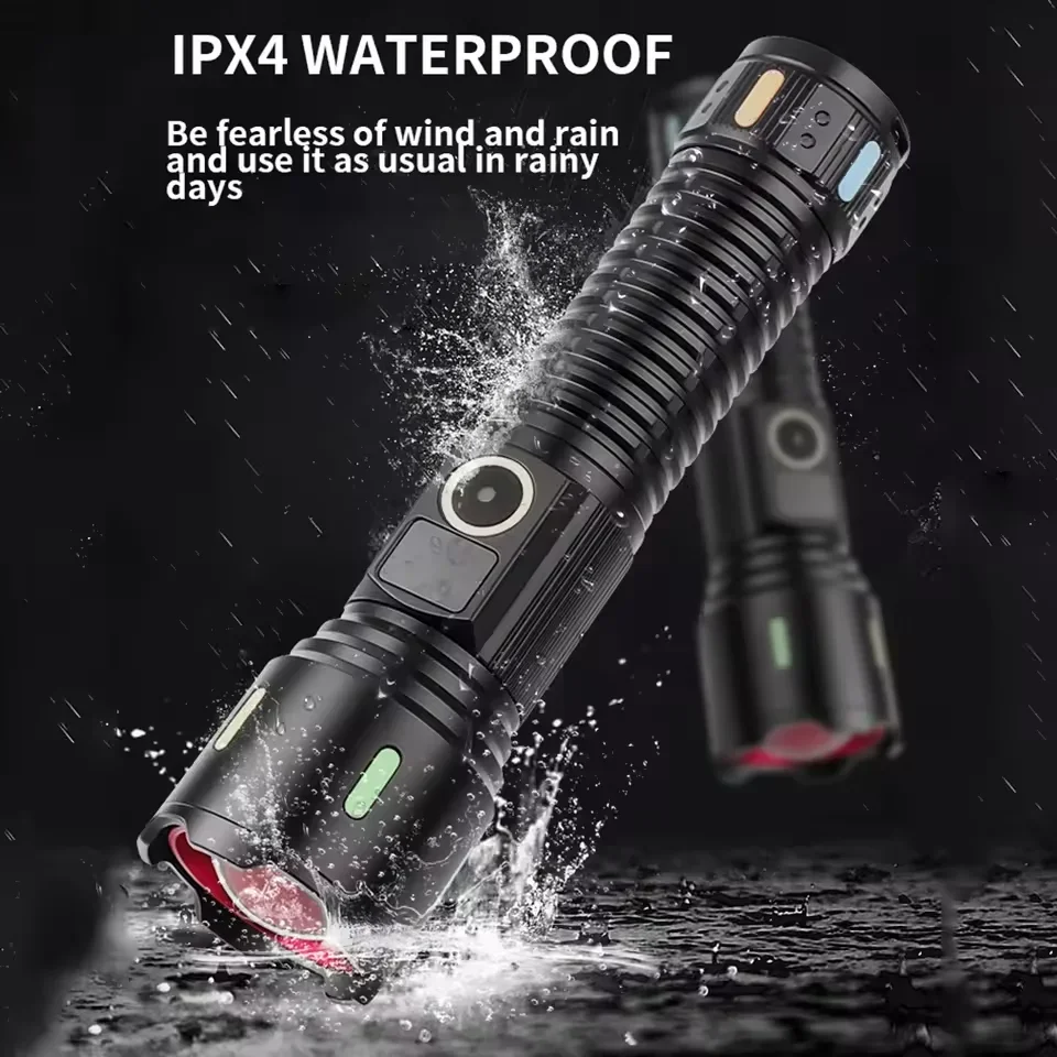 High Strong Super Powerful Flashlights 990000LM Torch Rechargeable Led Flashlight 18650 26650 Battery for Fishing Emergency Lamp