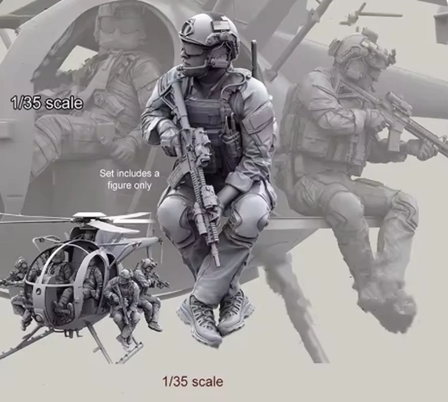 

1/35 Resin Soldier Model Gk Modern Military Theme (9 People Without Aircraft) White Model Unassembled And Unpainted Diy Kit