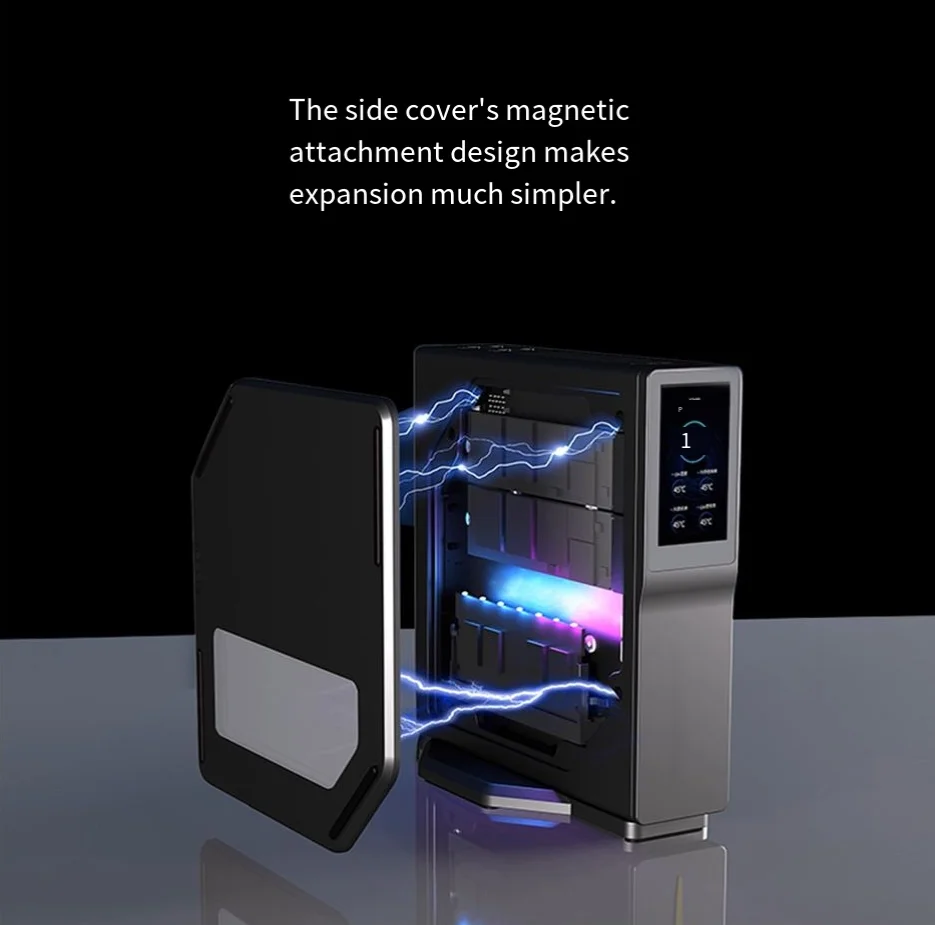S1 RGB Mini PC M.2 SSD Computer Alder Lake N150 Gaming Mini Computer LD Screen Vertical Tower