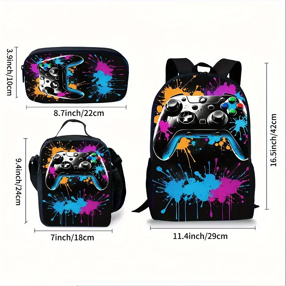 Custom Custom Game Controller Backpack Set Comes With Adjustable Shoulder Straps, Polyester Lining, Zipper Closure, Hand Wash