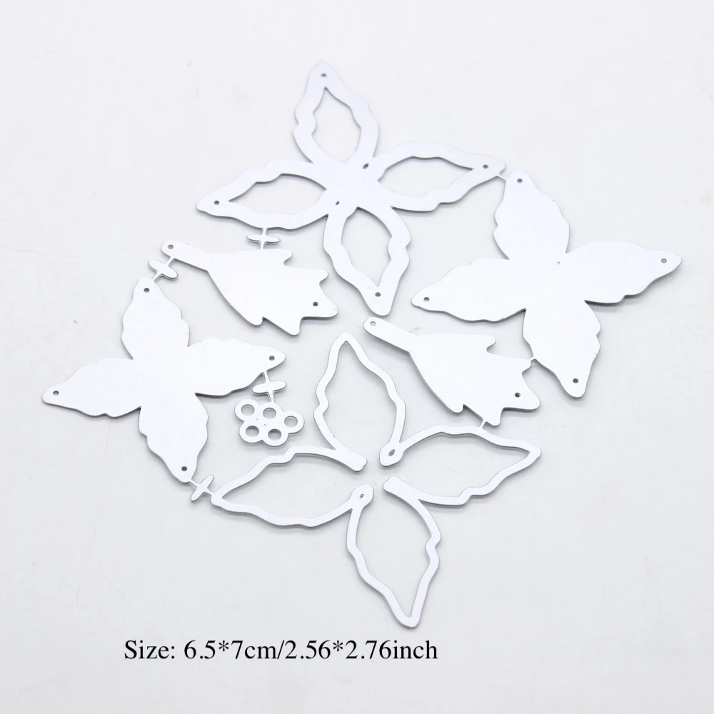 KSCRAFT Poinsettia Shaker Metal Cutting Dies Stencils for DIY Scrapbooking Decorative Embossing DIY Paper Cards