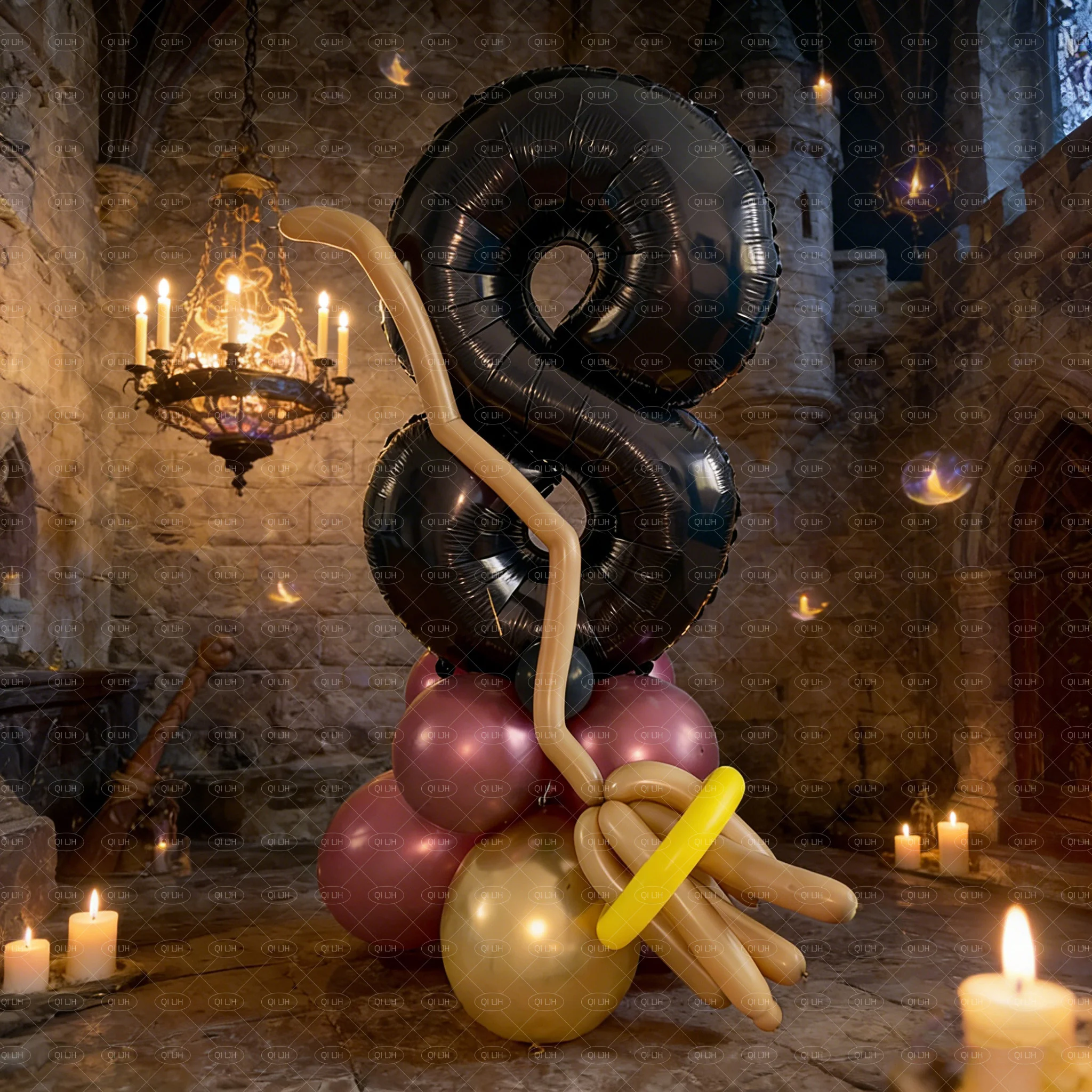 18-teiliges Zauberbesen-Themenballon-Set, Magische Akademie Geburtstagsparty Bade-Geschenk Geschlechtsoffenbarungs-Dekorationsballons