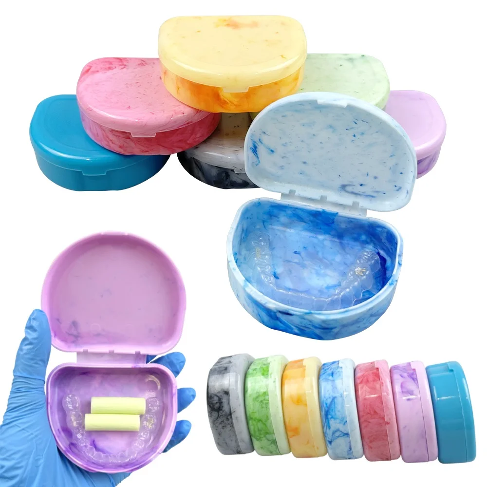 

5pcs Dental Denture Box False Teeth Storage Box Orthodontic Retainer Case Cleaning Teeth Container Mouth Guard Organizer New