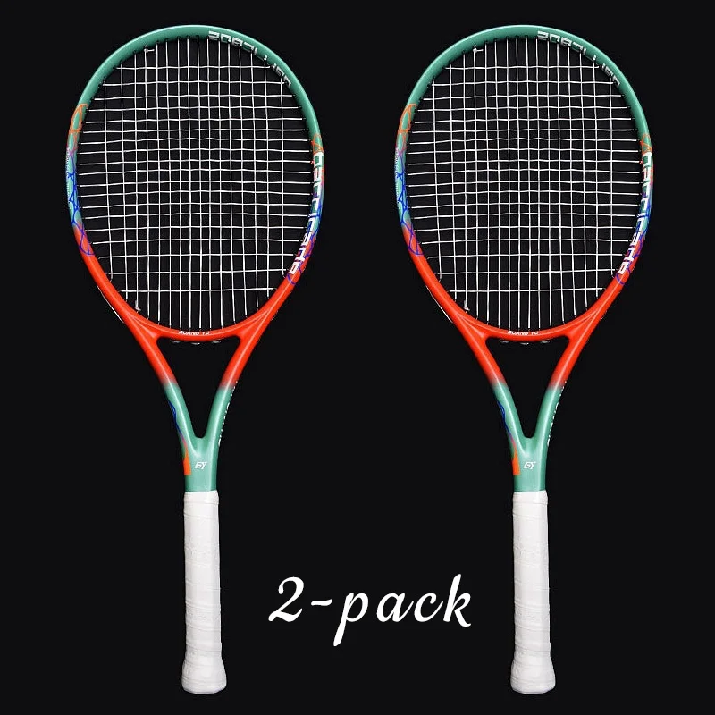2-حزمة الكبار 27 بوصة مضرب تنس مادة ألياف الكربون خفيفة الوزن عالية المرونة المهنية الذكور امرأة الدفاع الهجومي #4