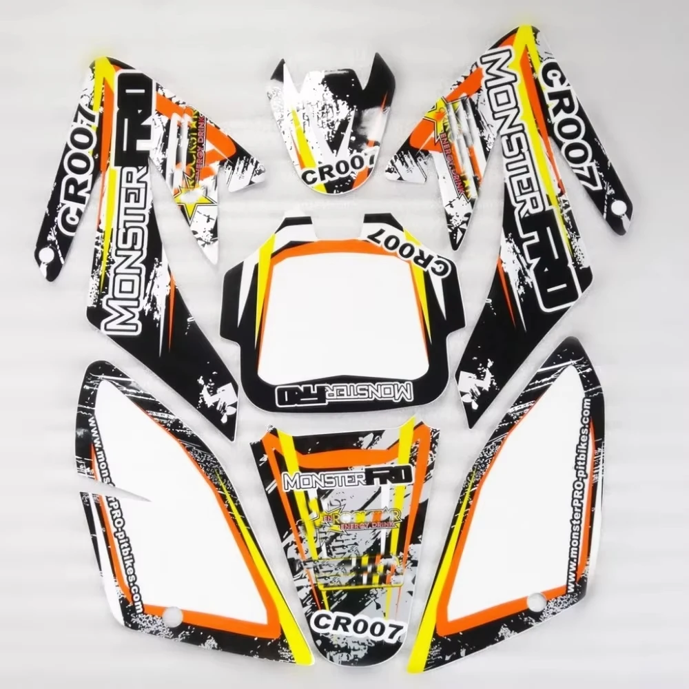 

CRF70 3M GRAPHICS KIT Decals Sticker for Honda Motor Dirt Pit Bike Parts CRF70 2004 - 2011 YELLOW&BLACK