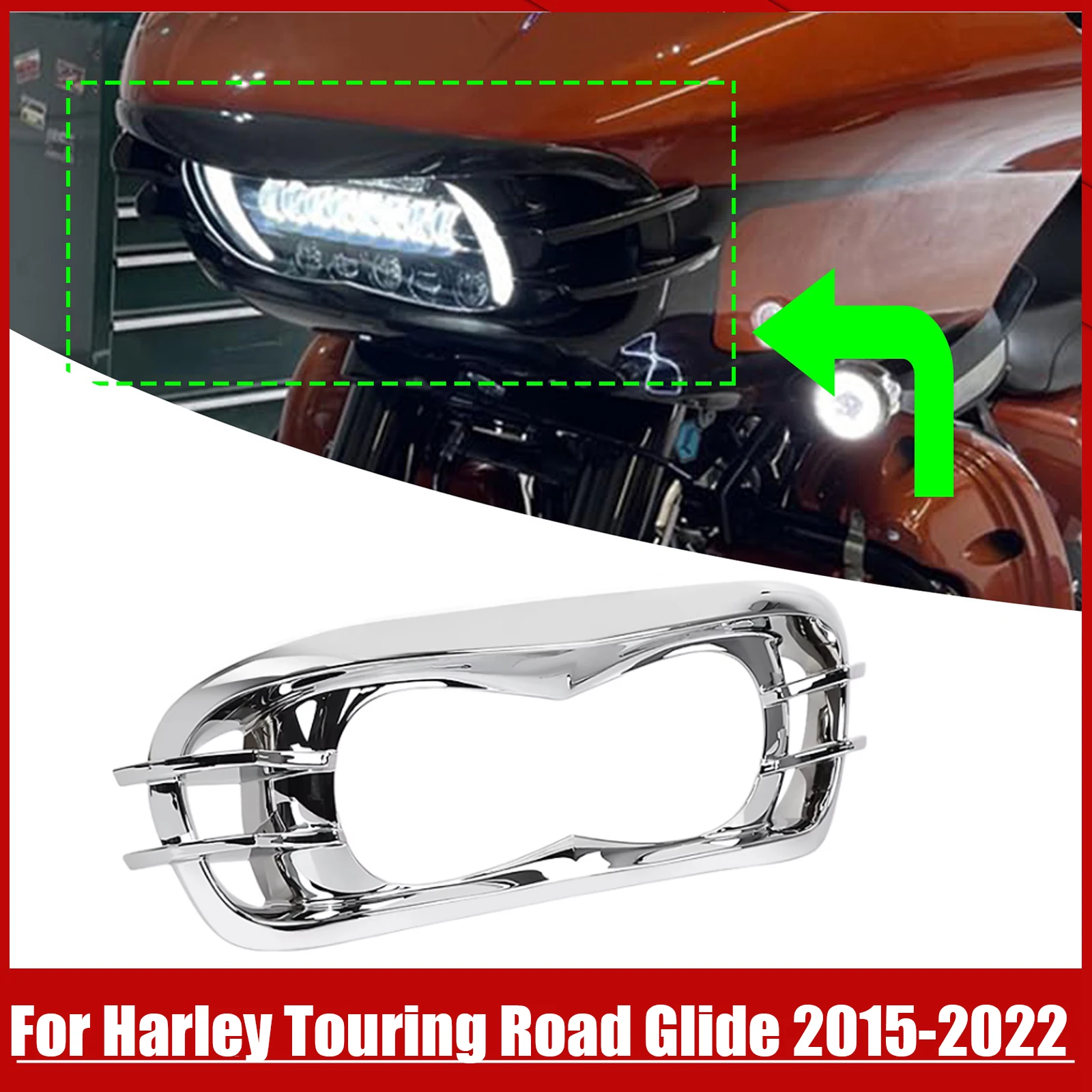 

Motorcycle Headlamp Headlight Bezel Cover Trim ABS For Harley Touring Road Glide CVO/SE FLTRXSE Limited FLTRK Ultra FLTRU ﻿