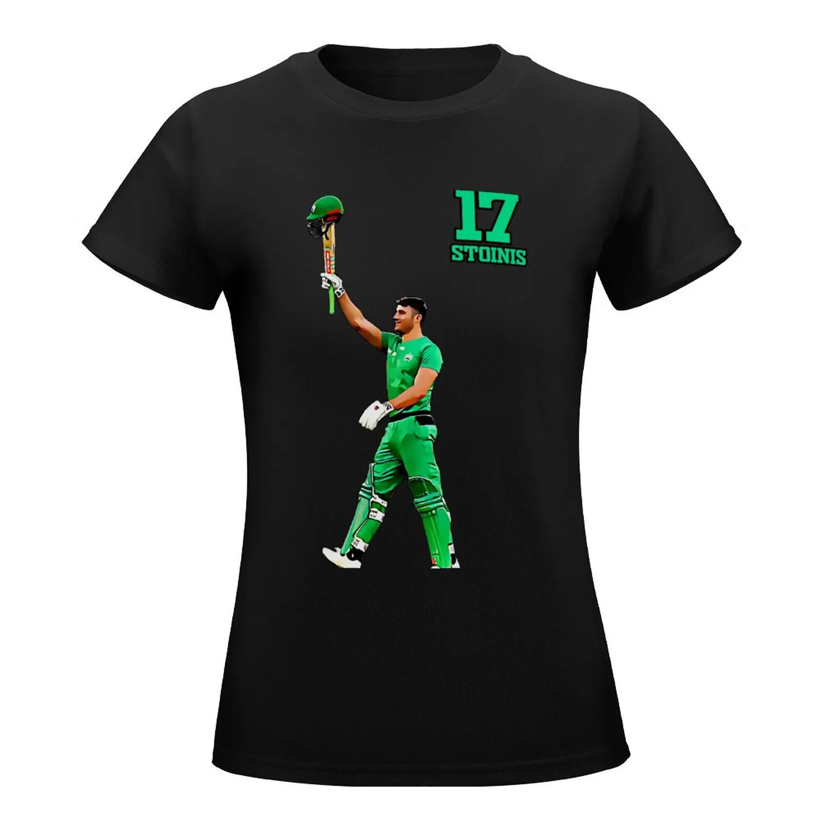 Marcus Stoinis-Australischer Cricketspieler-T20 All Rounder T-Shirt Damenbekleidung schwarze Oberteile Damen