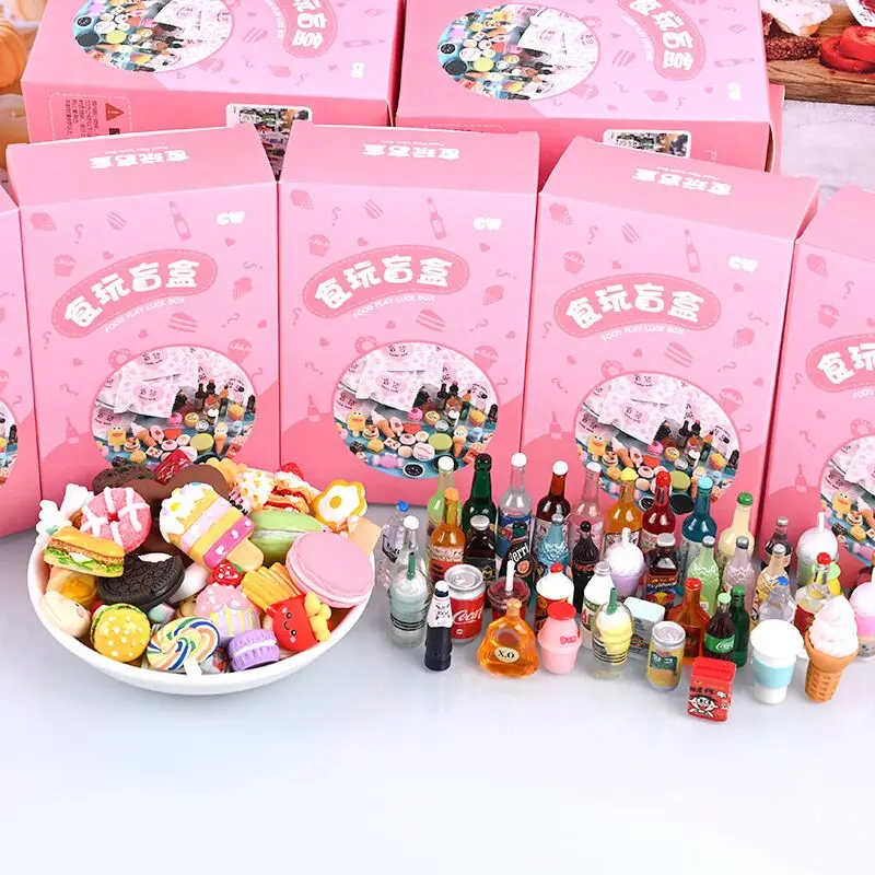 20 Pieces Micro Food & Drink Bottle Toys Mix Random Loaded Fake Doll House Kitchen Accessories Mini Play Fake Resin Doll House