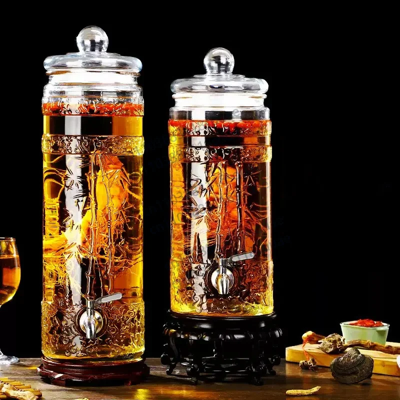 New Lead-free thickened Ginseng wine jar Special wine bottle Household 5 kg green plum fruit wine brewing container
