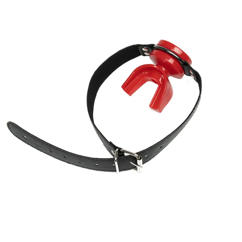 Leather Adjustable Strap on Mouth Gag for Silicone Breathable Gag for Adult Bondage Restraints Sex Play