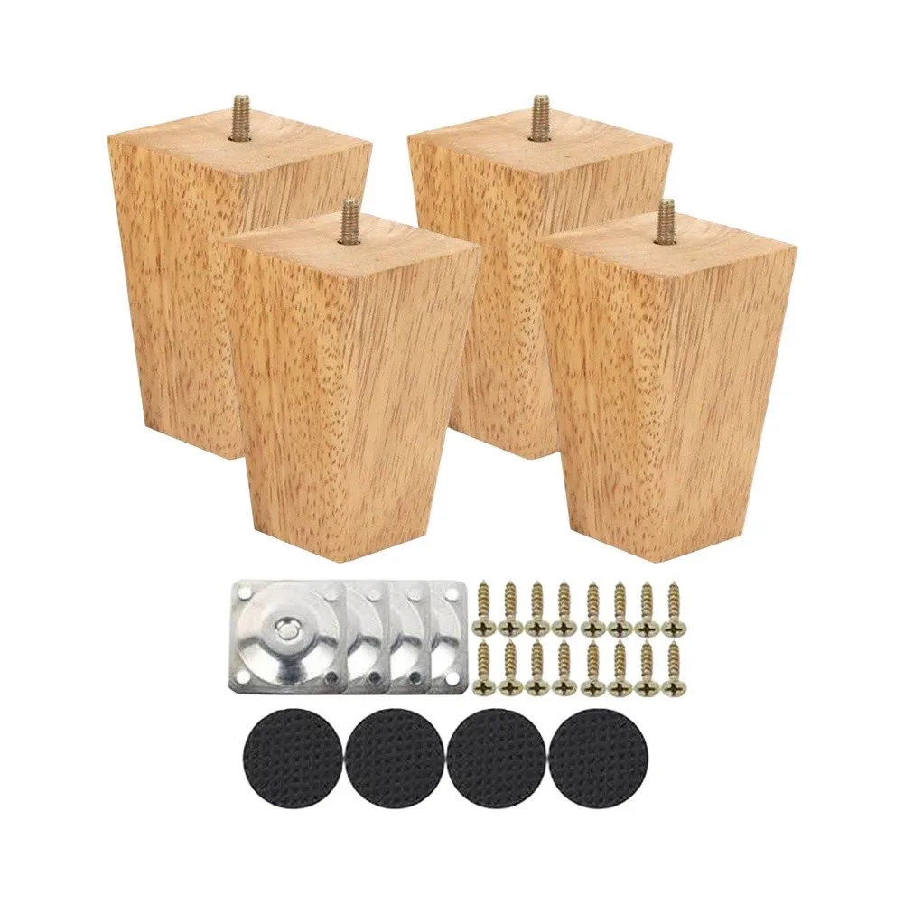 Solid Wood Square Legs for Tables Sofas Beds Desks Coffee Tables Side Tables with Easy Assembly Using Basic Tools Required