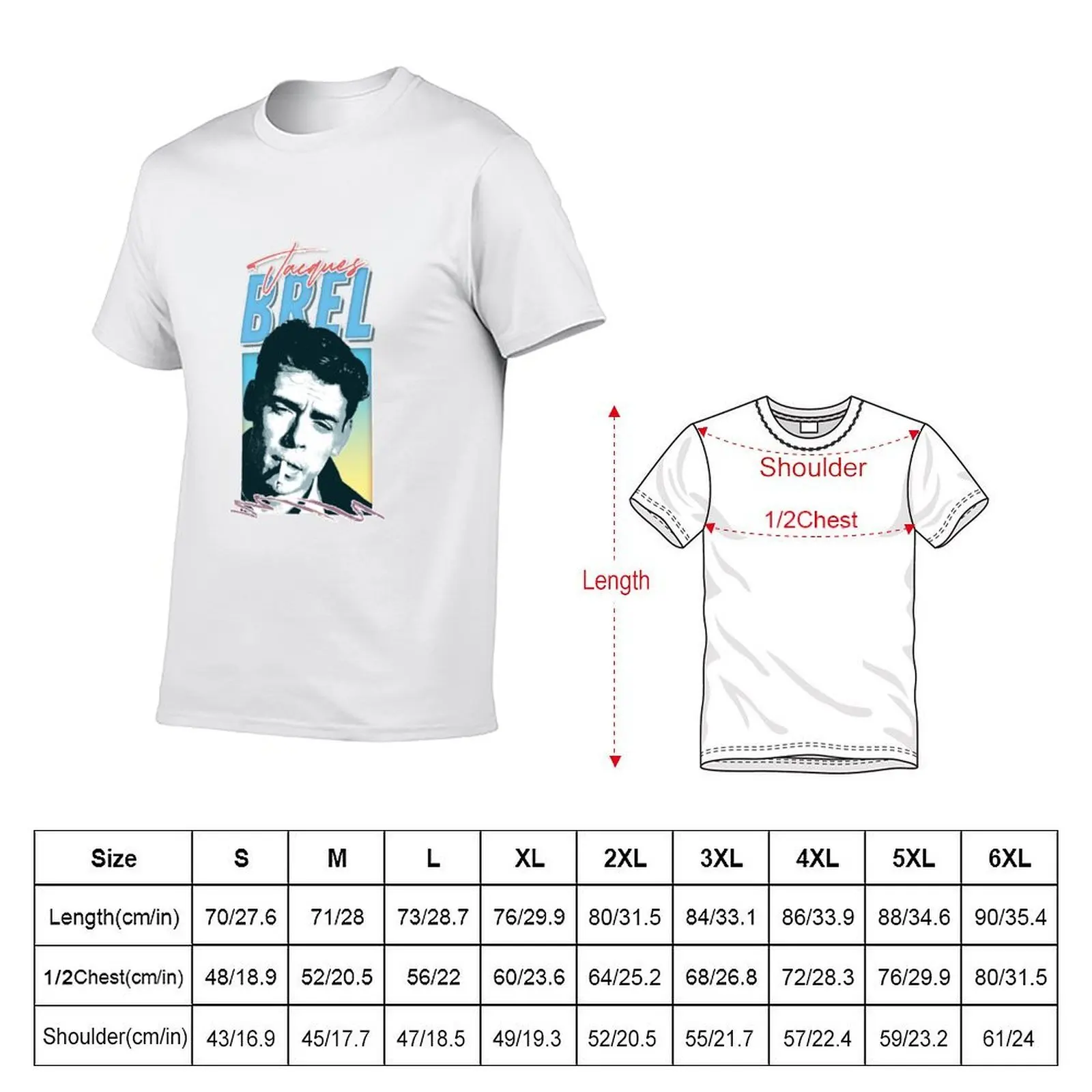 Jacques Brel T-Shirt cotton t shirts high quality t shirts for man graphic vintage T-Shirt
