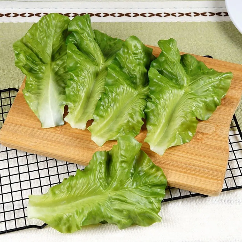 

Simulation Green Lettuce Leaves Fake Vegetable Model Lifelike Lettuce Adornment Artificial Food Restaurant Window Decor