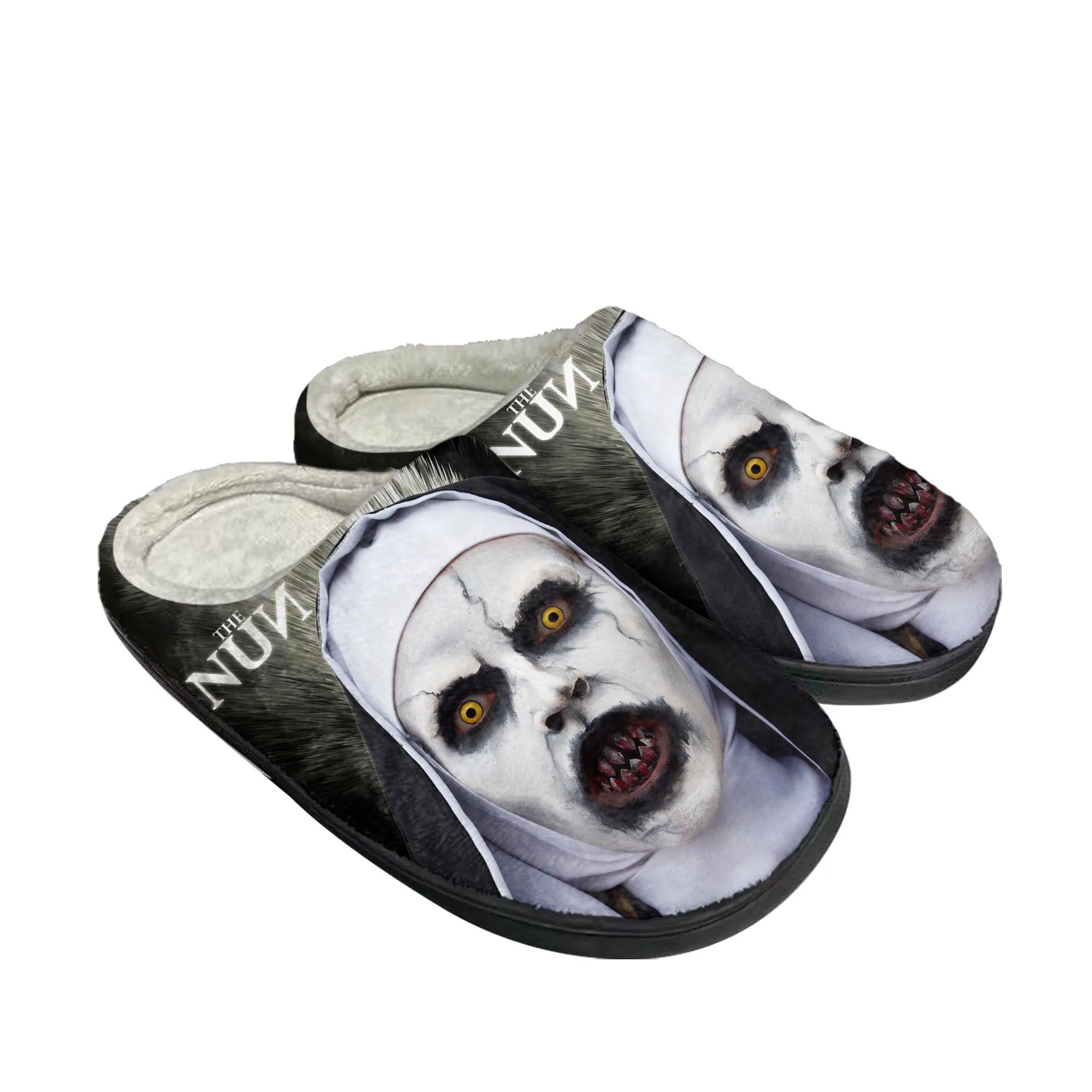 Movie The Nun series Home Cotton Slippers Mens Womens Plush Bedroom Casual Keep Warm Shoes Thermal Slipper Customized DIY Shoe