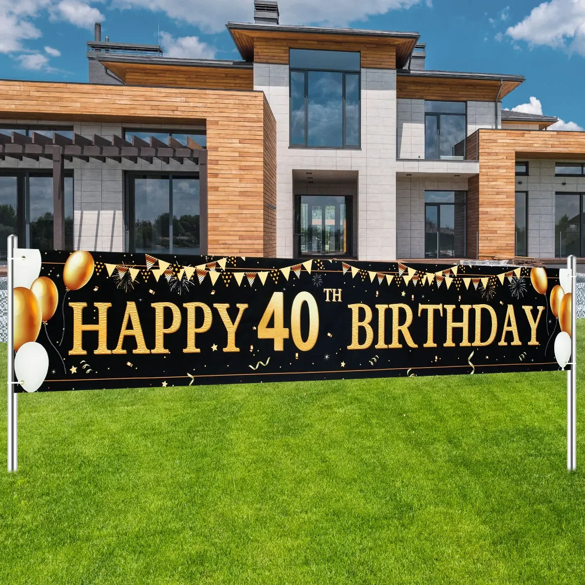 Large Size Birthday Banner 210X50cm Birthday Party Decoration 30 40 50 60 70 80 Years Birthday Background Banner Hanging Flag