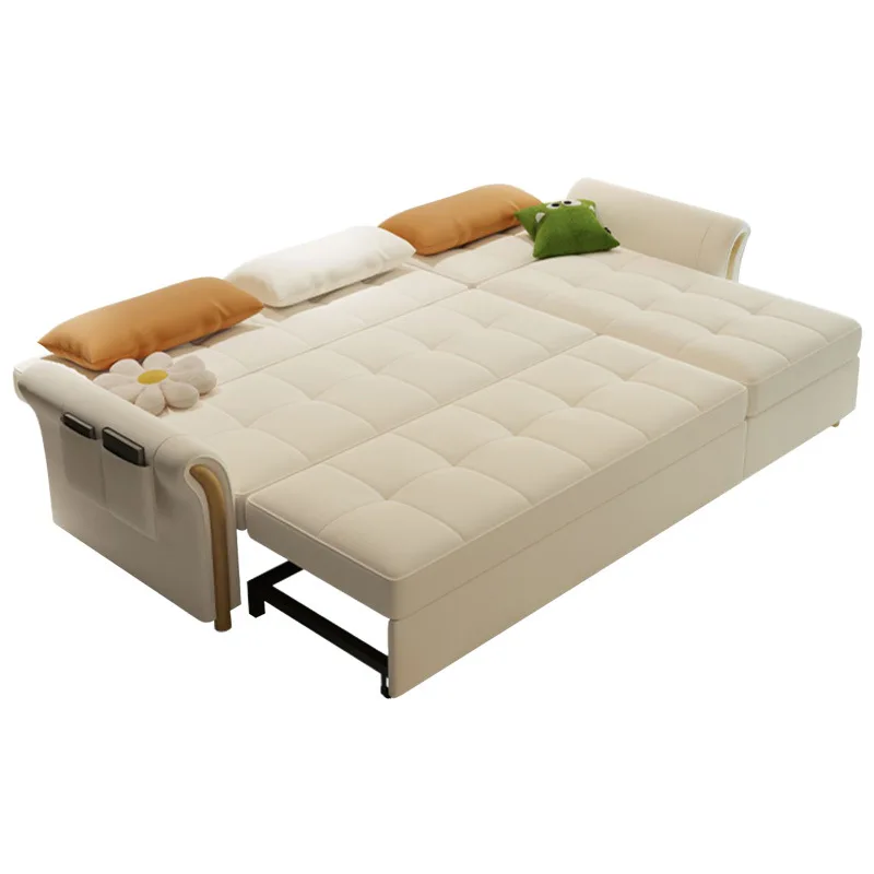 

Small apartment living room sofa bed can be stored, leave-in three-proof technology cloth corner sofa bed folding dual-purpose