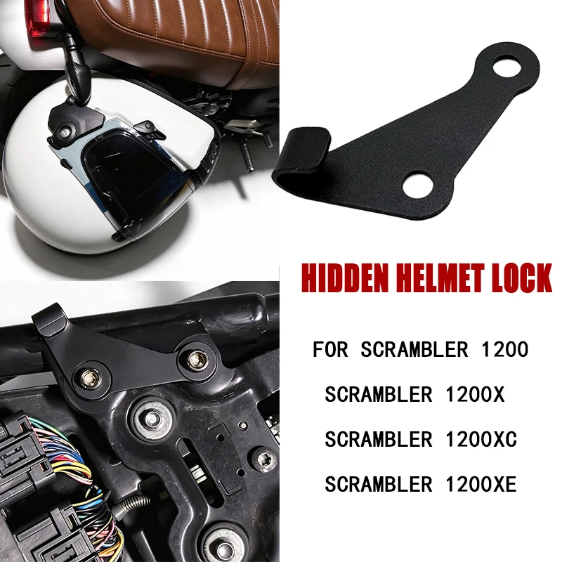 For Scrambler 1200 1200X 1200XC 1200XE Scrambler1200 X/XC/XE 2019-2026 Hidden Helmet Lock Anti-theft Hook Fixer