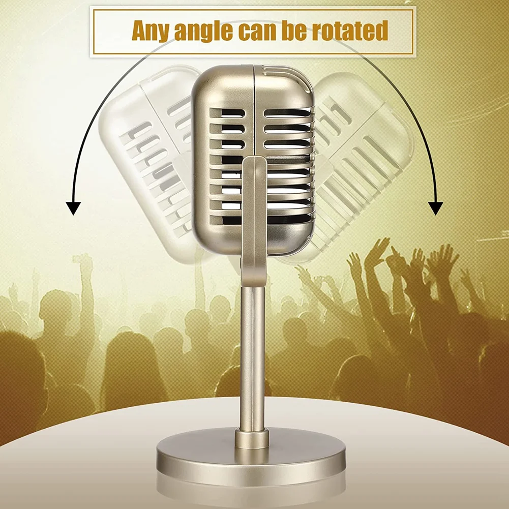 4 шт. ретро микрофон реквизит модель винтажный микрофон античный микрофон для декора стола для сцены, золотой