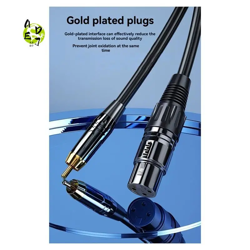 

AED7-RCA Male Cable, Gold Plated Connector Cable, Coaxial Shield XLR Microphone Audio Cable Adapter 16.4Ft