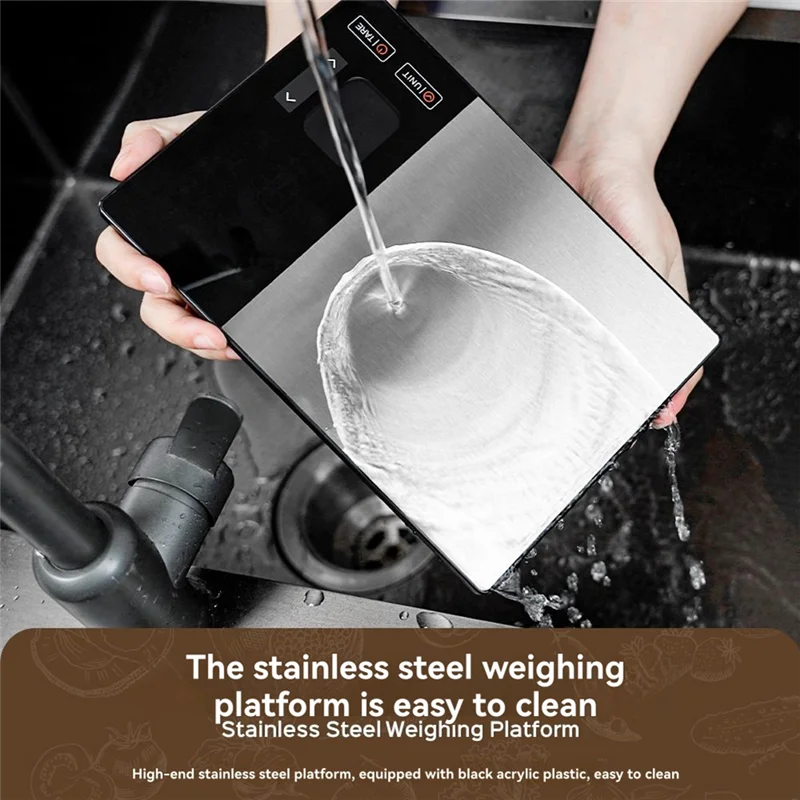 YWDZ-Kitchen Scale 11LB/5Kg Stainless Steel Weight Food Calorie Protein Fat Carbs Nutritional Calculator For Healthy Cooking