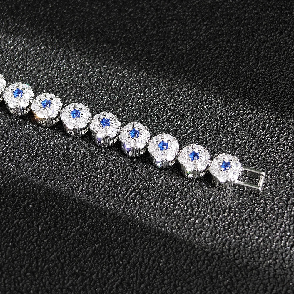 2025 جديد فاخر مستدير أحمر أخضر أزرق أبيض ملون اللون سوار الإسورة للنساء هدية عيد الحب المجوهرات بالجملة S7192 #4