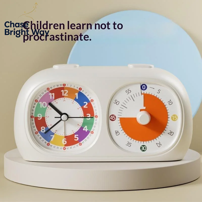 2 In 1 Visual Timer Silent Alarm Clock User Friendly Time Management Tool for Kids Students Task Productivity Boost