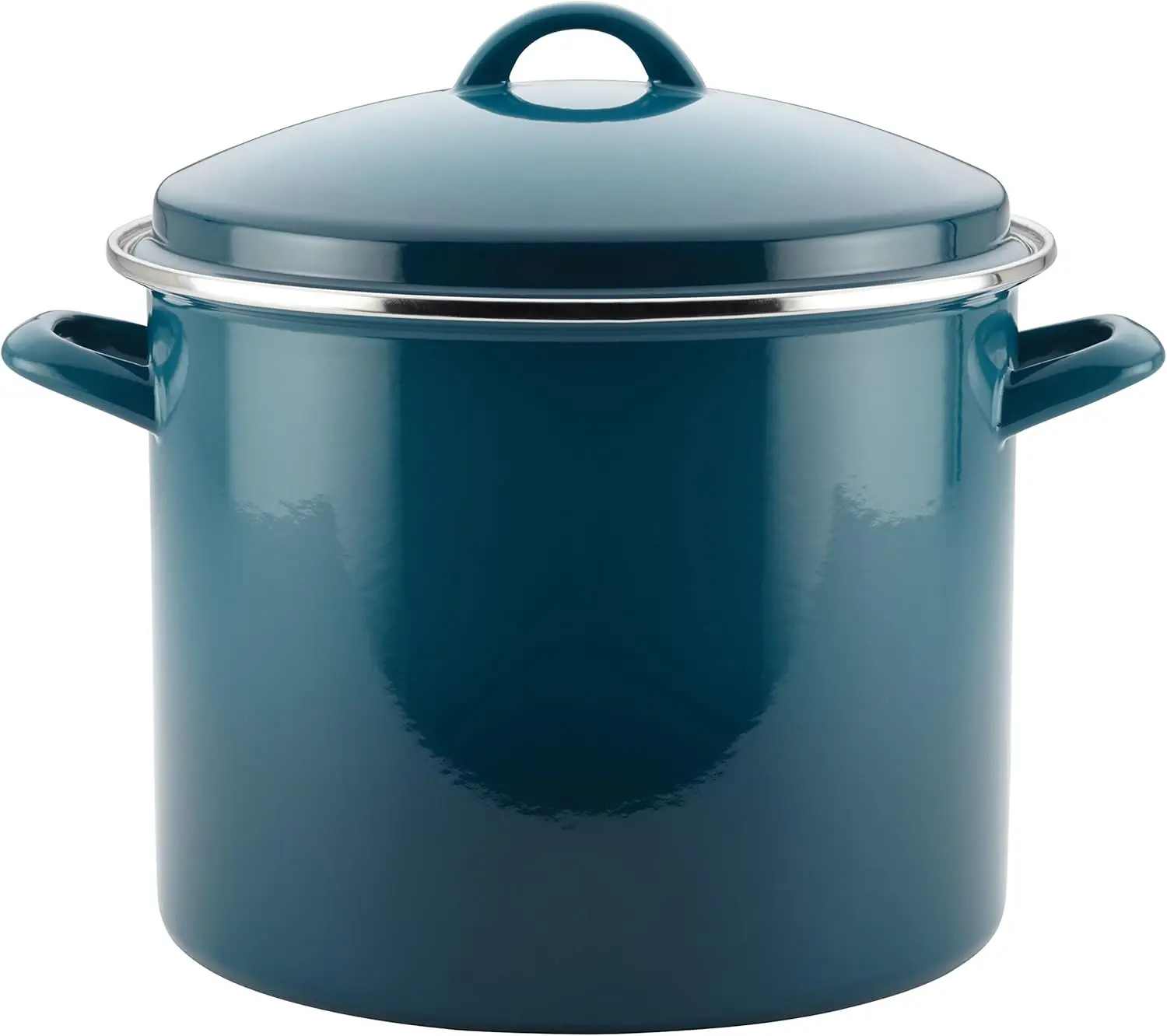 

Enamel on Steel Stock Pot/Stockpot with Lid, 12 Quart, Marine Blue,12.8"D x 12.2"W x 12.99"H