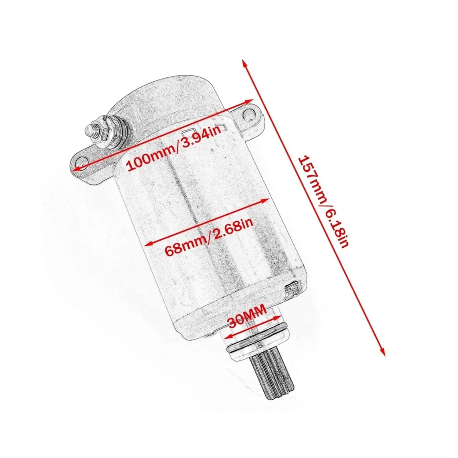 4KB-81890 Starter Motor For Wolverine 350 1995-2005, Big Bear 400 2000-2012,Kodiak 400 4WD 1999 OEM: 4KB-81800-00 4KB-81890-00