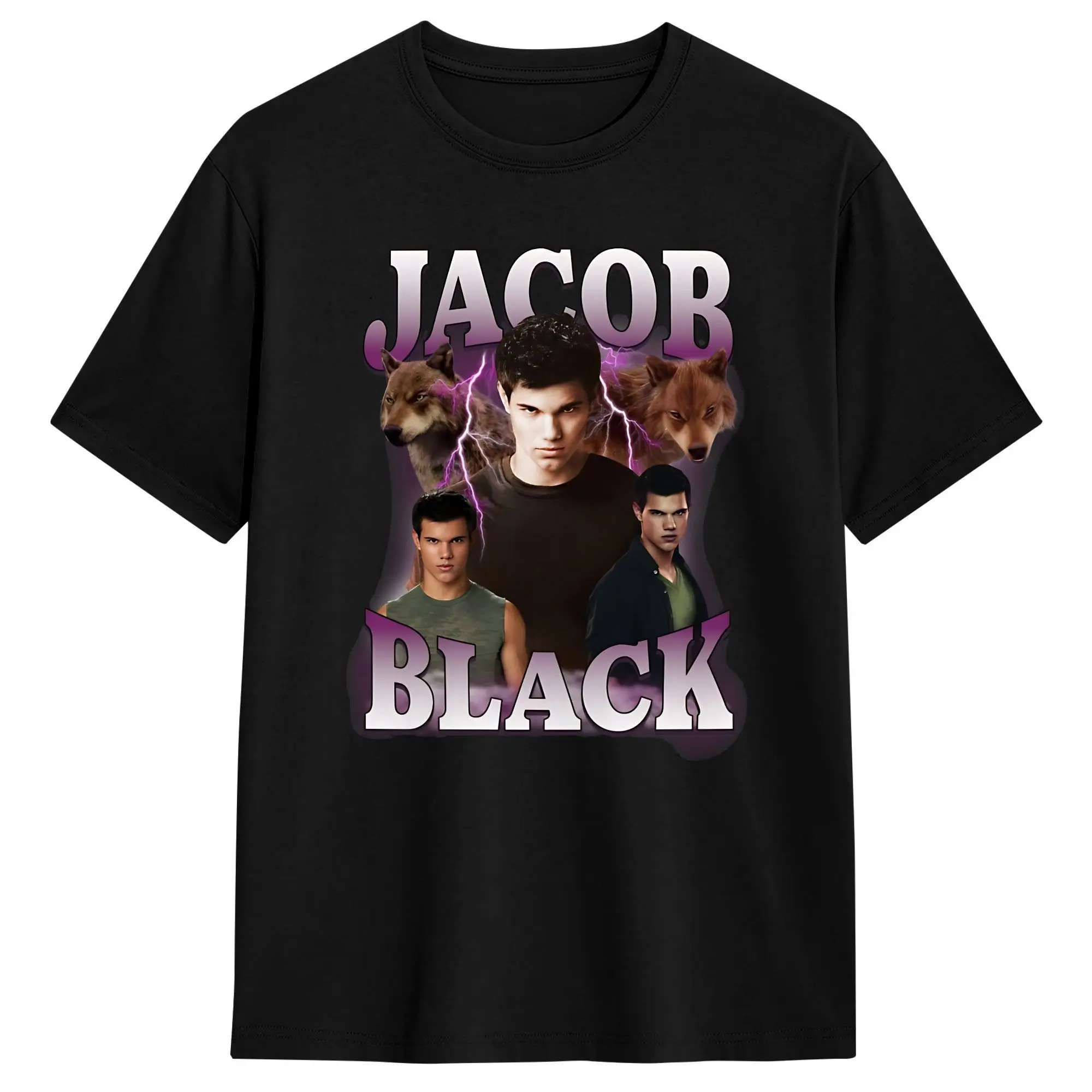 Twilight Jacob Black  Cotton T Shirt For Men Summer  Vintage T-Shirts Crew Neck Hip Hop Tees Oversized Print Tops