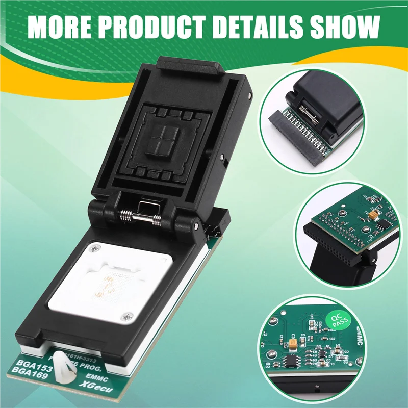 AC57-For T76 Programmer Adapter Burning Socket EMMC BGA153/BGA169 V2.0 Dual-Head Probe Holder
