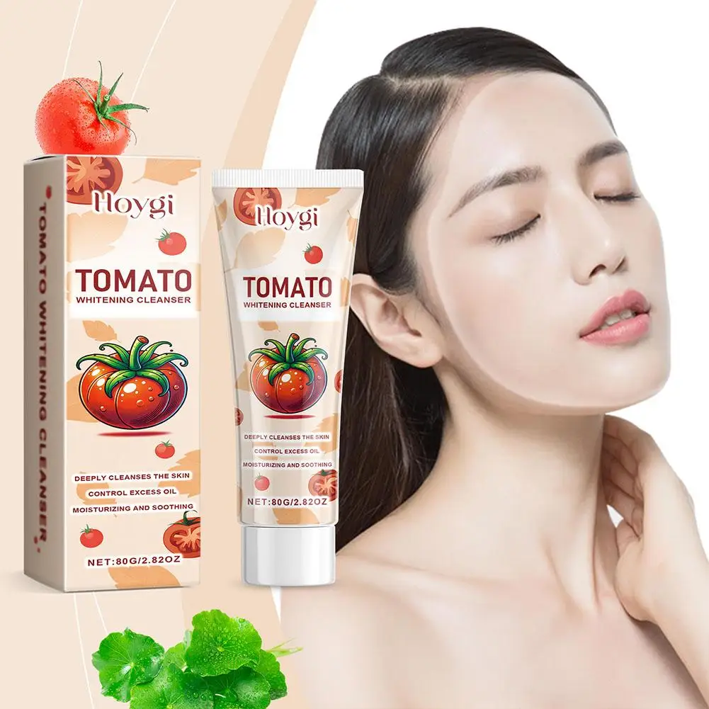 Tomato Hyaluronic Acid Facial Cleanser Deep Cleaning Control Oil Pores Brightening Skin Care 80g Soothing Improve Dullness A5Y6