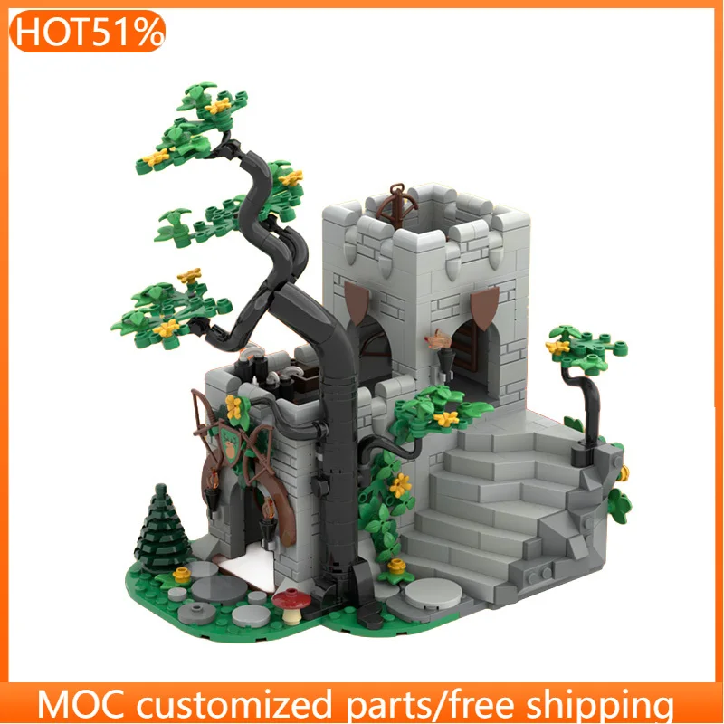 

690 деталей: Городской заброшенный пост (MOC) — Модульный конструктор для детей, простой дизайн, креативный DIY, игрушка для мальчиков, подарок на праздник