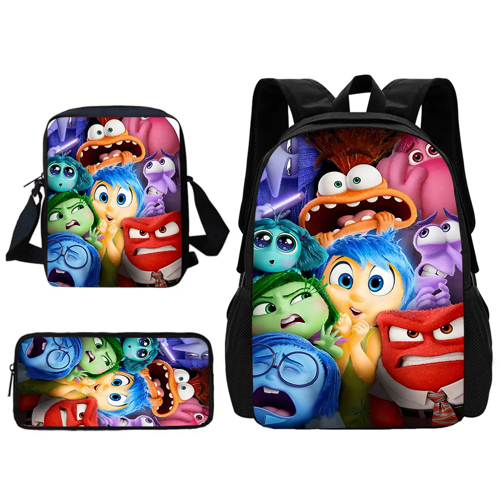 Cartoon Disney Insides Out 2 Child School Backpack With Shoulder Bag Pencil Bags School Bags for Boys Girls Best Gift