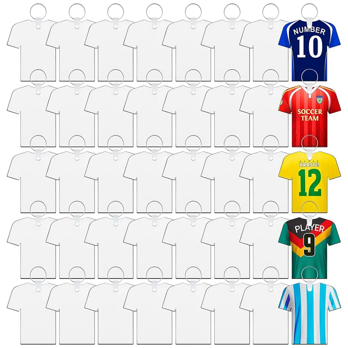 120 قطعة سلسلة المفاتيح التسامي الفراغات ضعف الجانب نقل الحرارة الفراغات MDF حلقات المفاتيح كرة القدم التسامي المفاتيح الفراغات ST