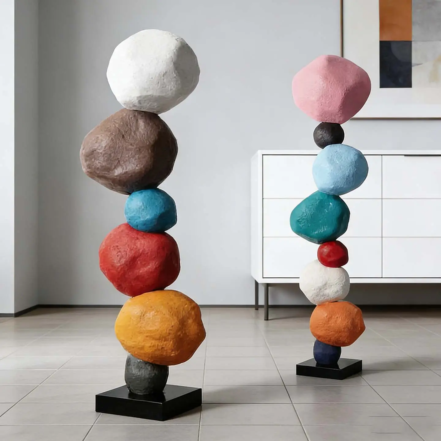 Living room floor-to-ceiling ornament art installation, window decoration, designer's entrance, staircase sculpture, hotel creat