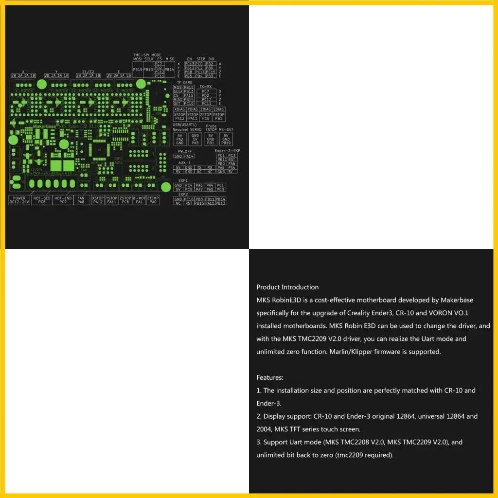 

MKS Robin Control Board for Ender3 CR10 Printer Mainboard Replacement