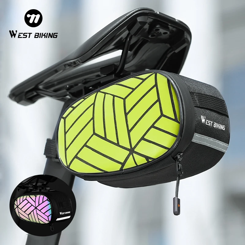 

WEST BIKING Rainproof Bicycle Bag Shockproof Bike Saddle Bag For Refletive Rear Large Capatity Seatpost MTB Bike Bag Accessories
