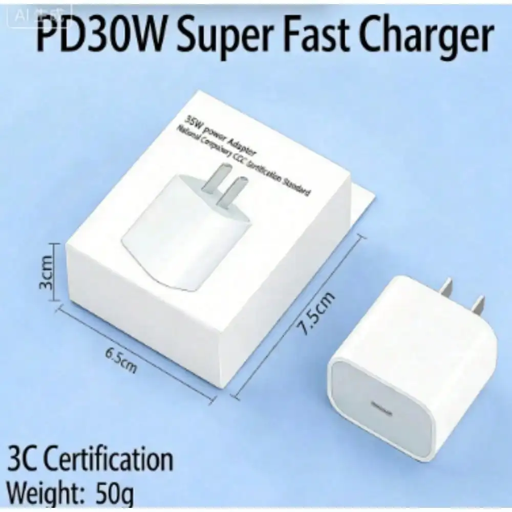 

Зарядное устройство 30 Вт, адаптер для быстрой зарядки, высокоэффективный кабель для быстрой зарядки и синхронизации данных, совместимый с