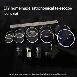 DIY homemade astronomical telescope Large aperture high-definition achromatic refraction objective glass lens making mirror eyep