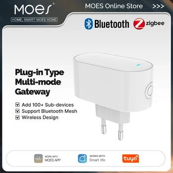MOES Tuya スマート ソケット ハブ ゲートウェイ EU バージョン |   ZigBee/Bluetooth/BLE メッシュ マルチモード |   100 以上のサブデバイスのアプリリモコンを許可