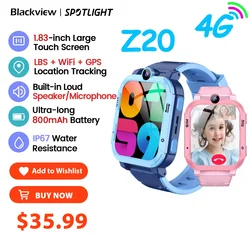 Blackview Z20 4G Smart Watch Kids 800mAh Video Call GPS WiFi Tracker Location SOS Call Back Monitor Phone Watch Smartwatch