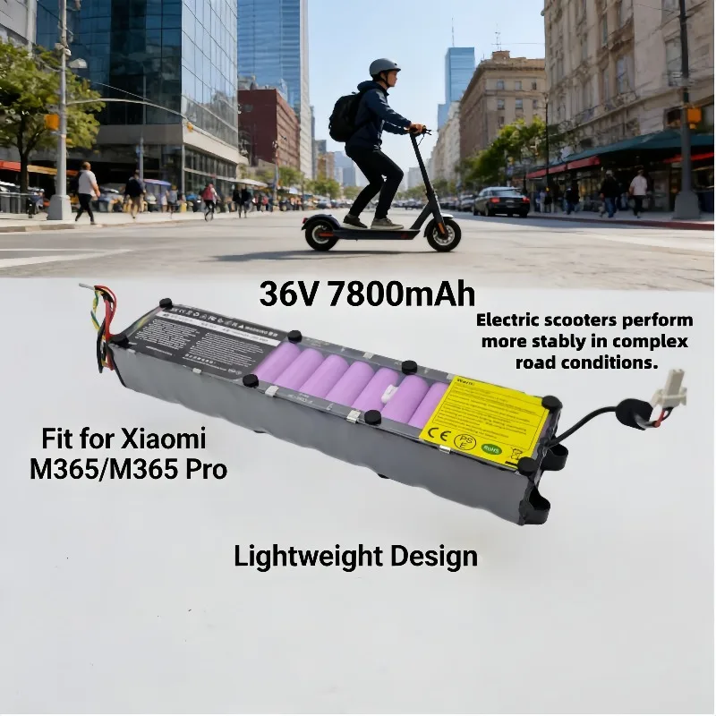 

Безопасная литиевая батарея 36В 7800мАч, совместимая с M365/M365 Pro, с защитой от перезаряда и переразряда, более долговечная.