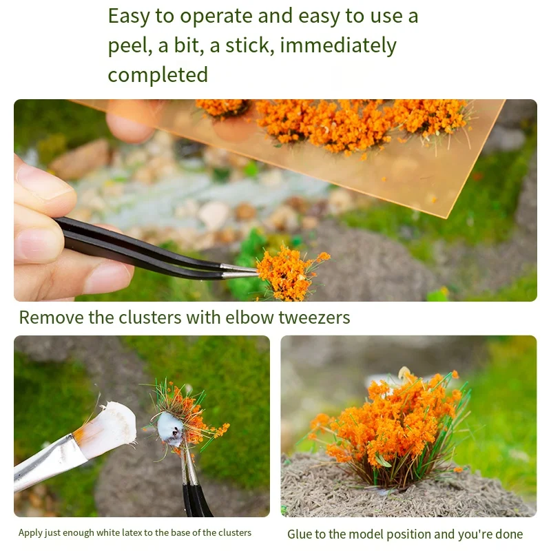 Realistic Miniature Plants DIY Grass Cluster & Building Model Kit for Railway Scenes Military Diorama Architectural Landscapes