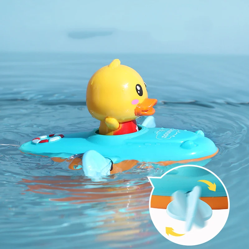 Jouets d'eau de bain pour enfants, bateau à rames, natation flottante, canard de dessin animé, éducation précoce des bébés, cadeaux de plage