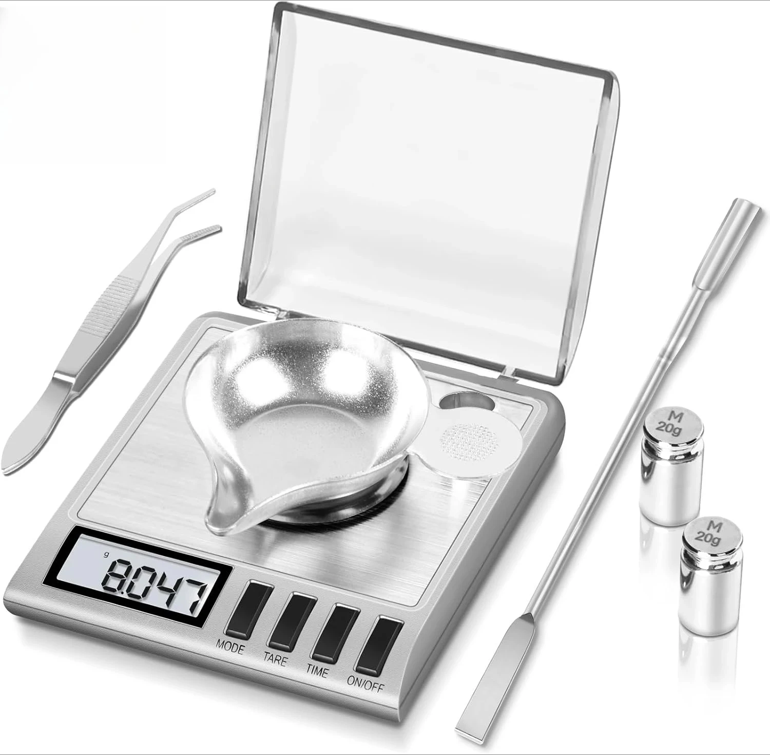 Milligram Scale, 50g/0.001g Digital Milligram Scale with Calibration Weights  Jewelry and Gem Scale  Mg Scale for Reloading